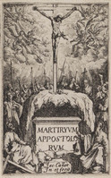 KG 10104
<br/>
Titelblad: Martyrium apostelen ("Kleine Apostelserie")
<br/>
<em>Callot, Jacques (1592 - 1635)</em>